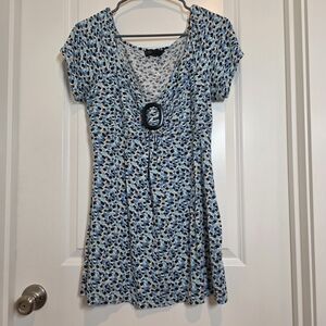 Sojo Y2K Abstract Print Top Buckle Bust SZ L